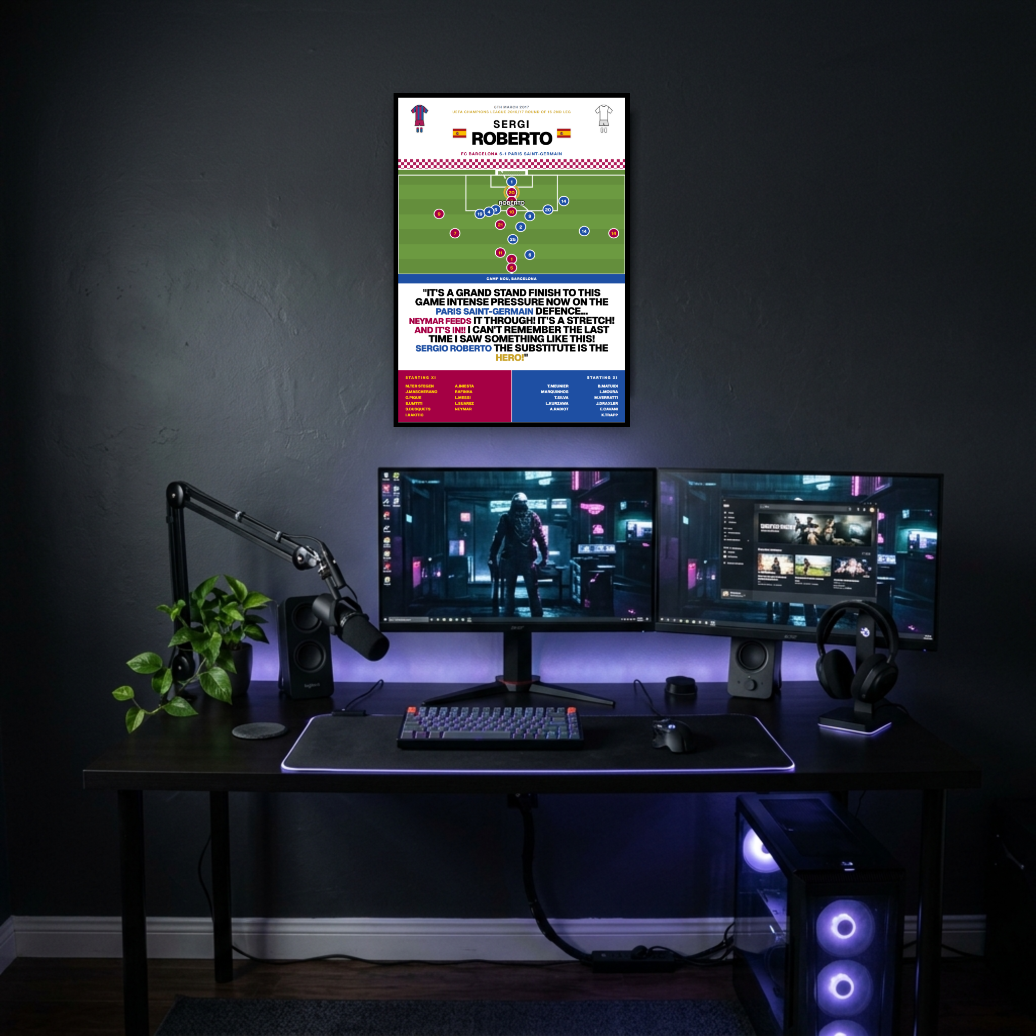 Sergi Roberto Goal vs PSG - Champions League 2016/17 - Barcelona