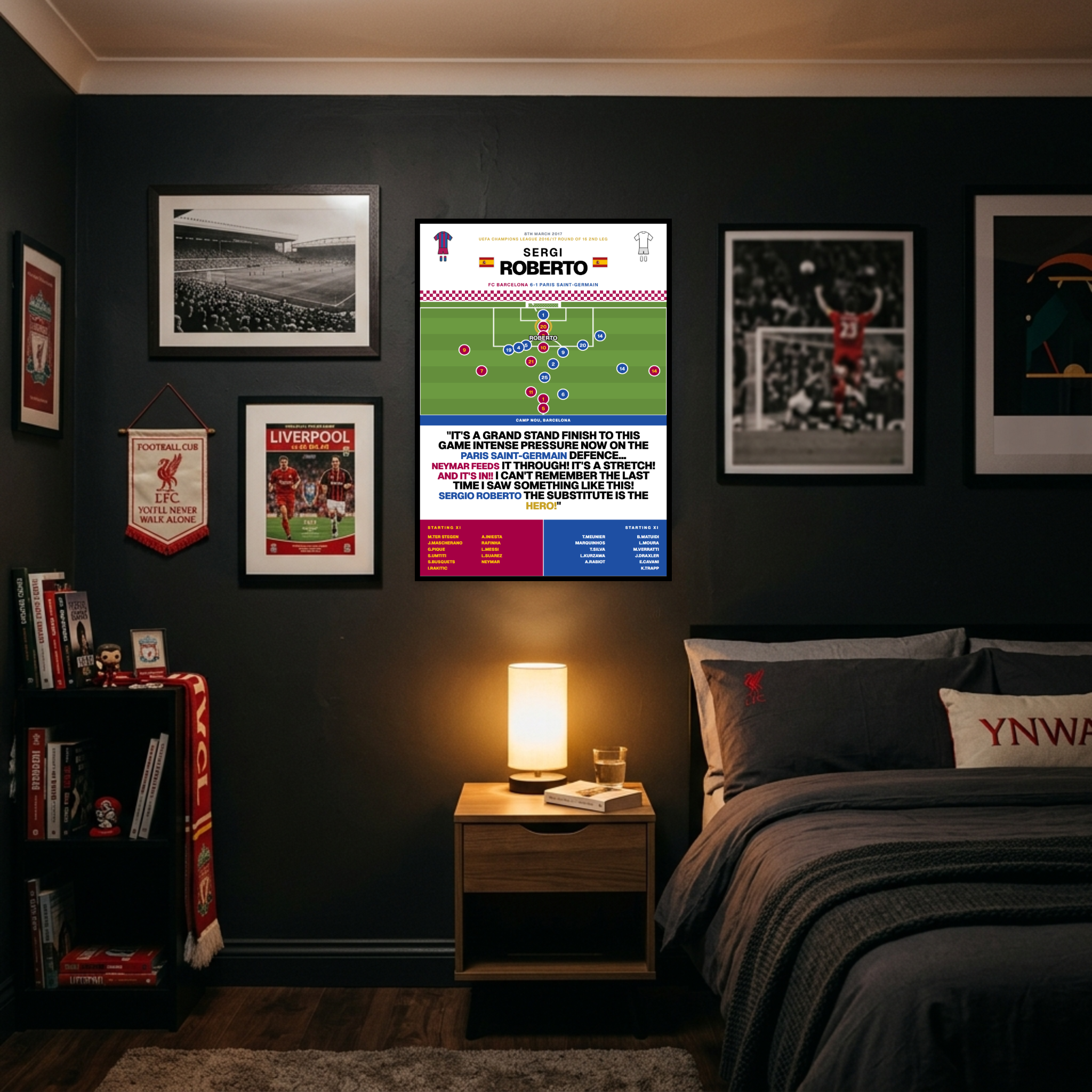 Sergi Roberto Goal vs PSG - Champions League 2016/17 - Barcelona