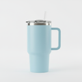 1200ml Sky Blue Travel Tumbler with Straw - Insulated Steel Sipper for Gym & Car