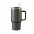 1200ml Charcoal Grey Vacuum Insulated Tumbler - Professional Steel Coffee Sipper with Handle